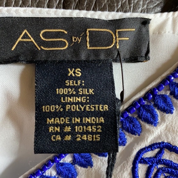 As by DF White Silk Mini Embroidered Dress - Picture 9 of 12